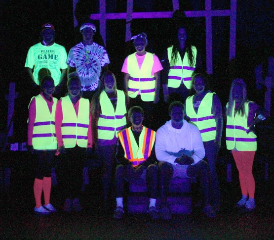 Human highlighters for Tie-dye/neon day!