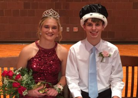 2021 Homecoming King Cole Wente and Queen Sydney Dietz at Coronation Monday night.