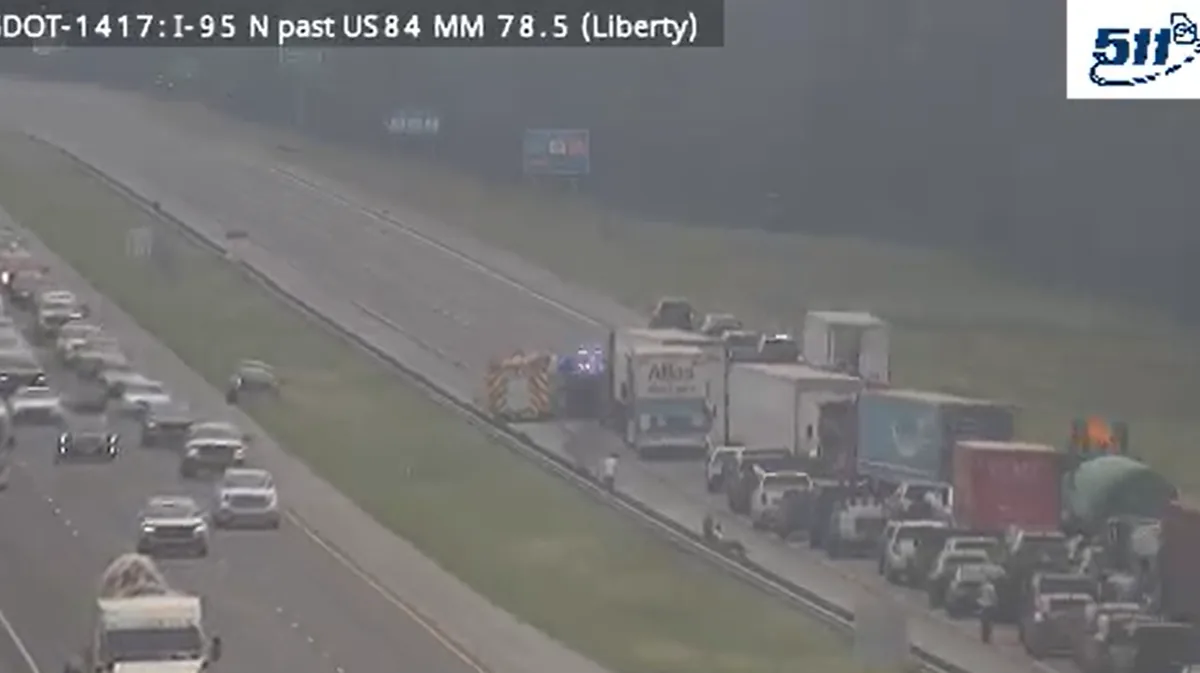 Georgia State Patrol Says 59-Year-Old Midway Woman Died After Mercedes Slammed Into Parked Tractor Trailer on I-95 Near Sunbury Road in Liberty County