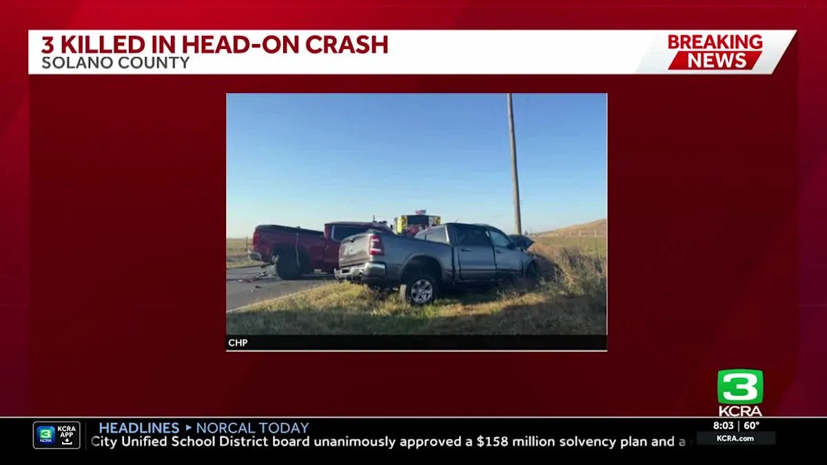 Three People Die in Head-On Highway 113 Crash North of Hay Road in Solano County After CHP and Sheriffโs Office Respond to Unresponsive Victims